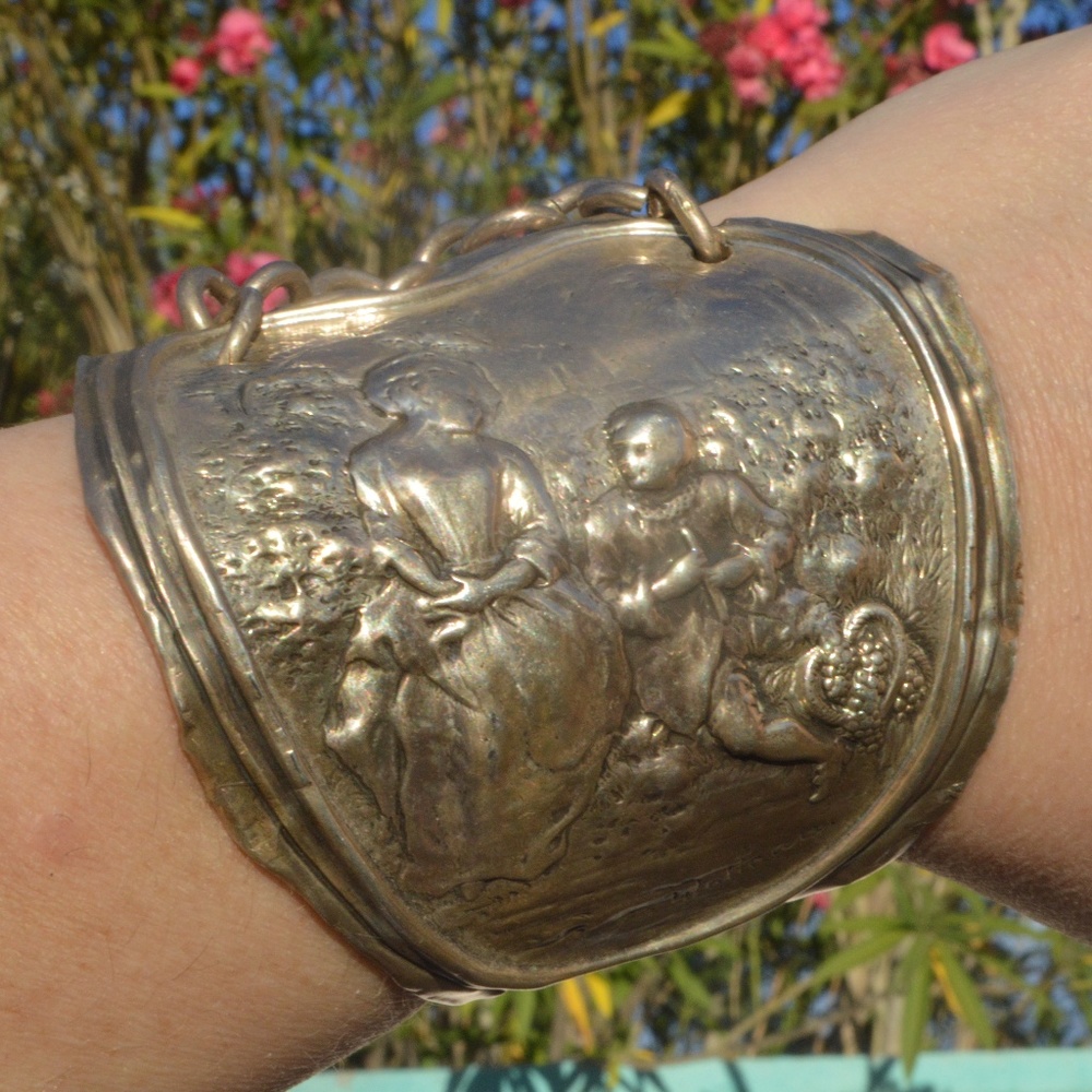 Victorian Sterling Silver Rare Antique Bracelet - Picture 2 of 7